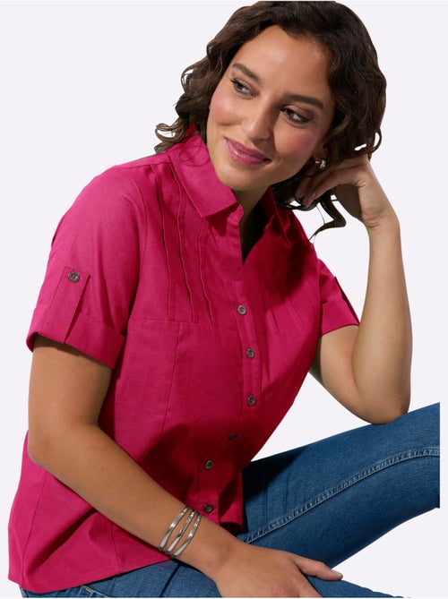 Chemisier à Manches Courtes 30% De Lin - Taille Standard - Witt - Kiabi