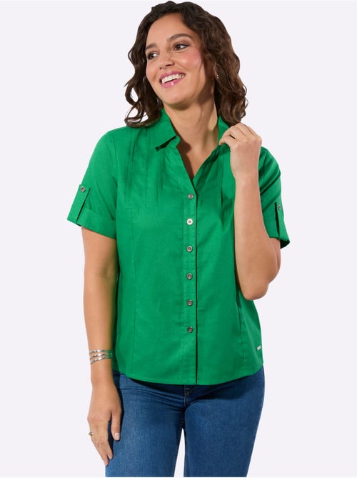 Chemisier à Manches Courtes 30% De Lin - Taille Standard - Witt - Kiabi