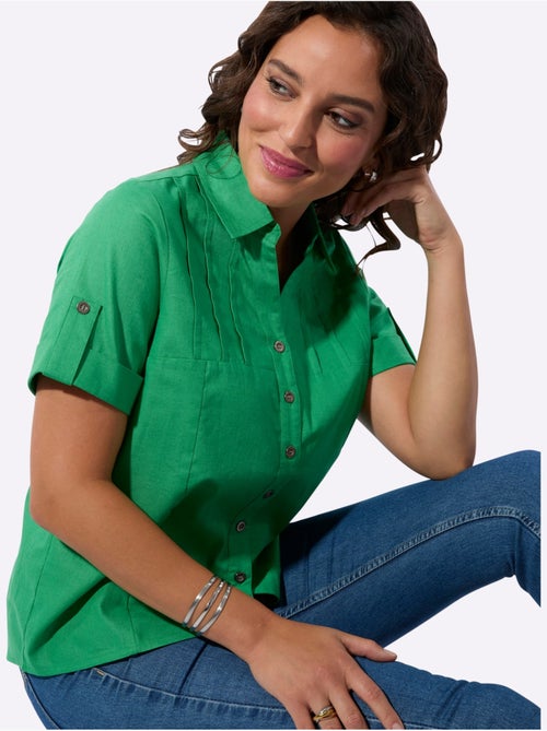 Chemisier à Manches Courtes 30% De Lin - Taille Standard - Witt - Kiabi