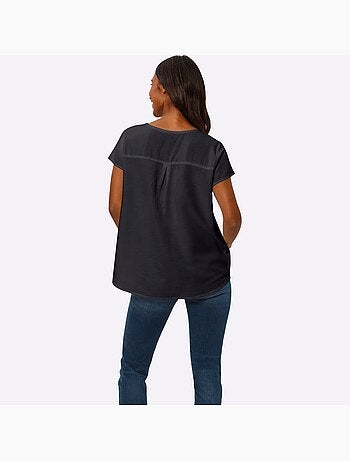 Chemisier à Manches Courtes 55% Lin - Taille Standard - helline