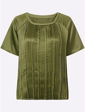 Chemisier à Manches Courtes Aspect Plissé - Taille Standard - helline