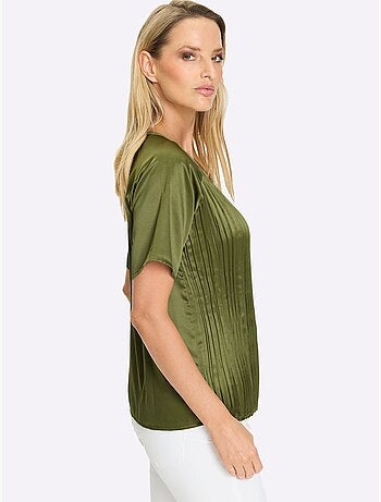 Chemisier à Manches Courtes Aspect Plissé - Taille Standard - helline