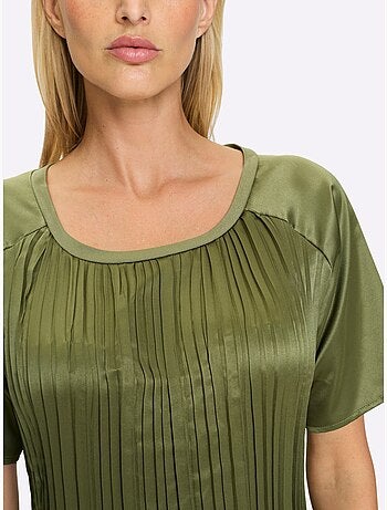 Chemisier à Manches Courtes Aspect Plissé - Taille Standard - helline