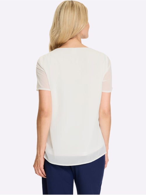 Chemisier à manches courtes avec encolure ronde et doublure opaque - Taille standard - Moda Vilona - Kiabi