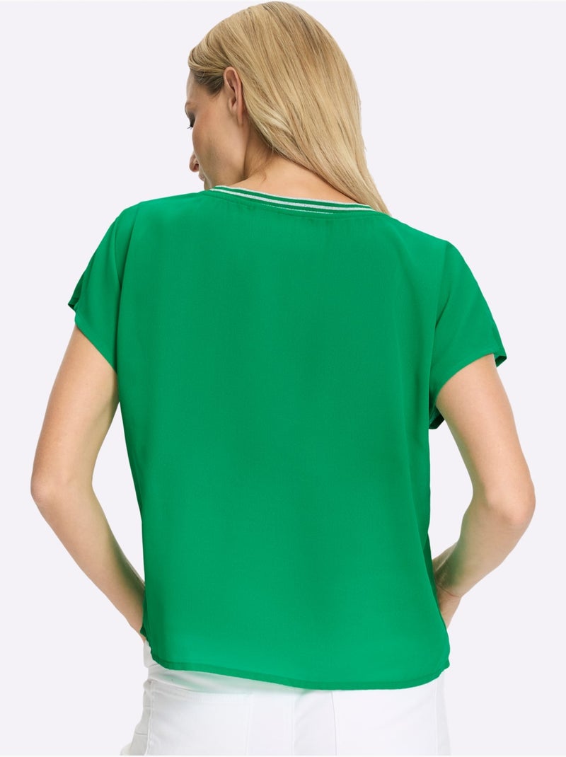 Chemisier à Manches Courtes Chemisier D'été Léger - Taille Standard - Helline Vert - Kiabi