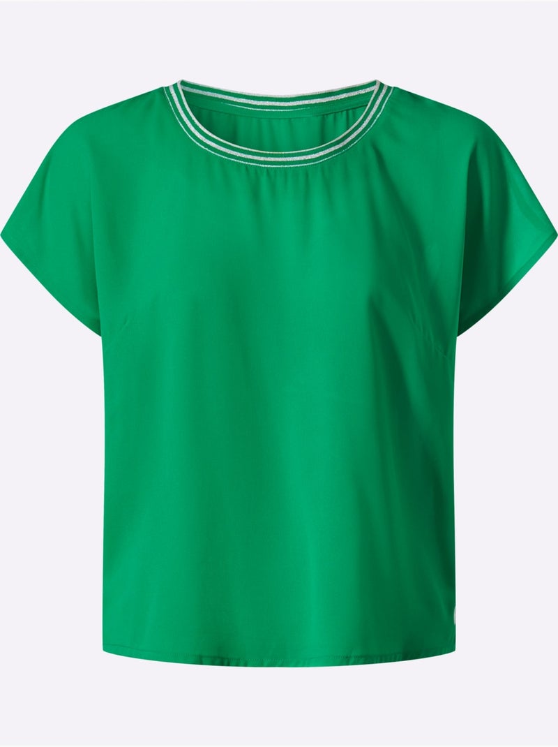Chemisier à Manches Courtes Chemisier D'été Léger - Taille Standard - Helline Vert - Kiabi