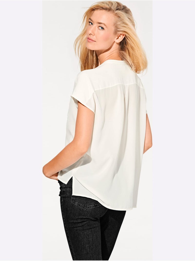 Chemisier à Manches Courtes Chemisier Moderne - Taille Standard - Helline Ecru - Kiabi