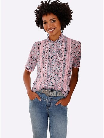 Chemisier à Manches Courtes Chemisier Moderne - Taille Standard - helline