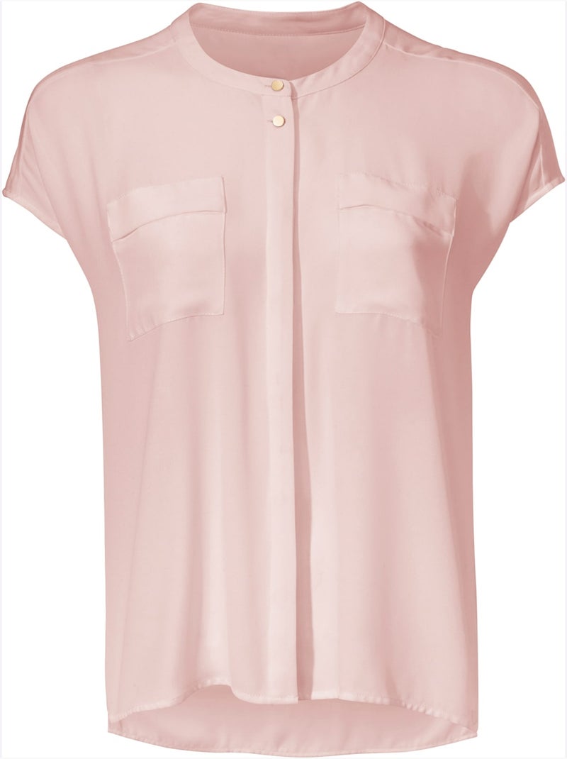 Chemisier à Manches Courtes Chemisier Moderne - Taille Standard - Helline Rose - Kiabi