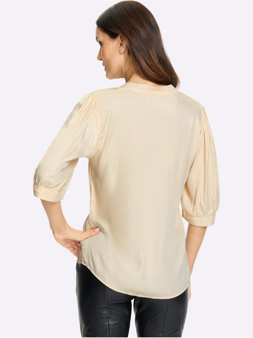 Chemisier à Manches Courtes Manches Bouffantes Tendance - Taille Standard - Helline - Kiabi
