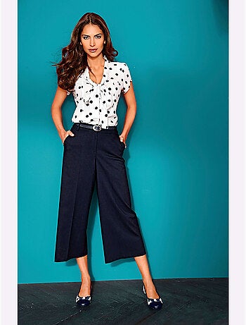 Chemisier à Manches Courtes Motif à Pois Tendance - Taille Standard - helline