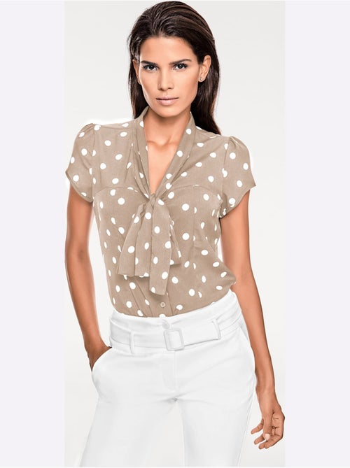 Chemisier à Manches Courtes Motif à Pois Tendance - Taille Standard - helline - Kiabi