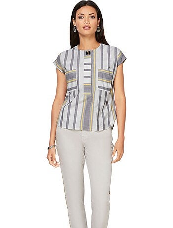 Chemisier à Manches Courtes Pull Tendance En Mélange De Cotons Doux - Taille Standard - helline