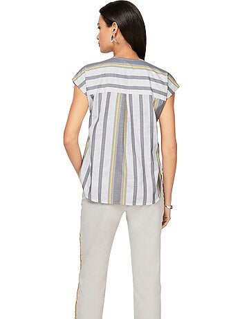 Chemisier à Manches Courtes Pull Tendance En Mélange De Cotons Doux - Taille Standard - helline