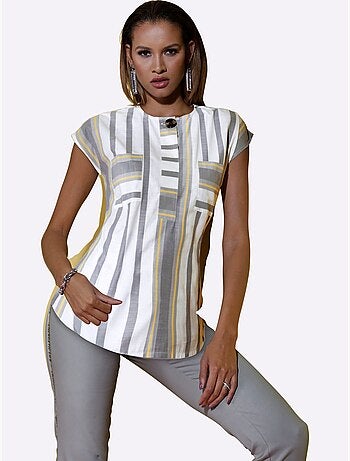 Chemisier à Manches Courtes Pull Tendance En Mélange De Cotons Doux - Taille Standard - helline