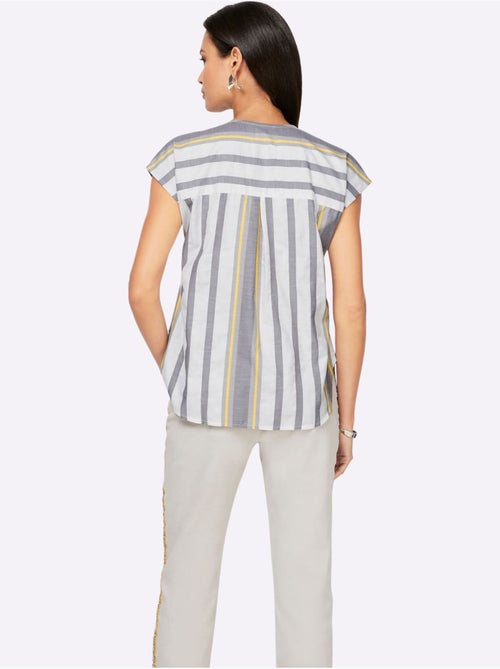 Chemisier à Manches Courtes Pull Tendance En Mélange De Cotons Doux - Taille Standard - helline - Kiabi