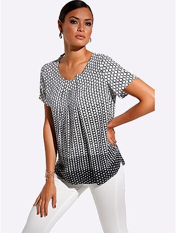 Chemisier à Manches Courtes Pure Viscose - Taille Standard - Helline