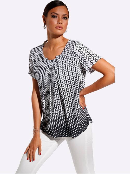 Chemisier à Manches Courtes Pure Viscose - Taille Standard - helline - Kiabi