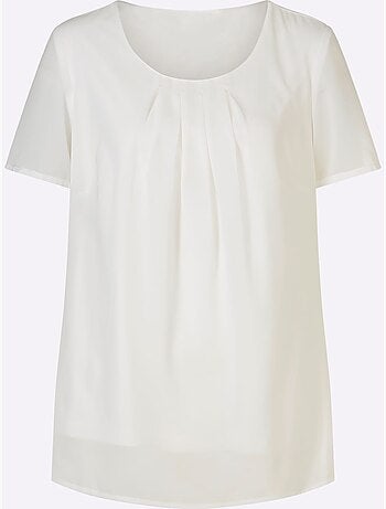 Chemisier à Manches Courtes Qualité Georgette Légère - Taille Standard - Moda Vilona