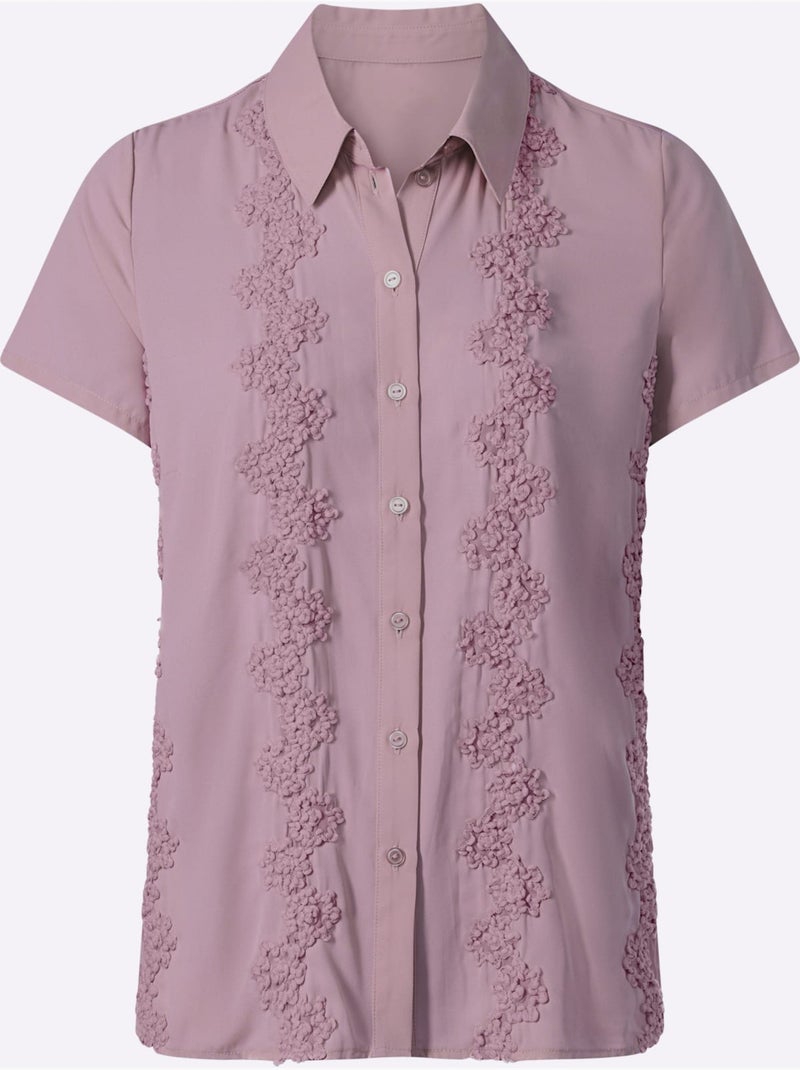Chemisier à Manches Courtes Qualité Polyester Douce Et Fluide - Taille Standard - Witt Mauve - Kiabi
