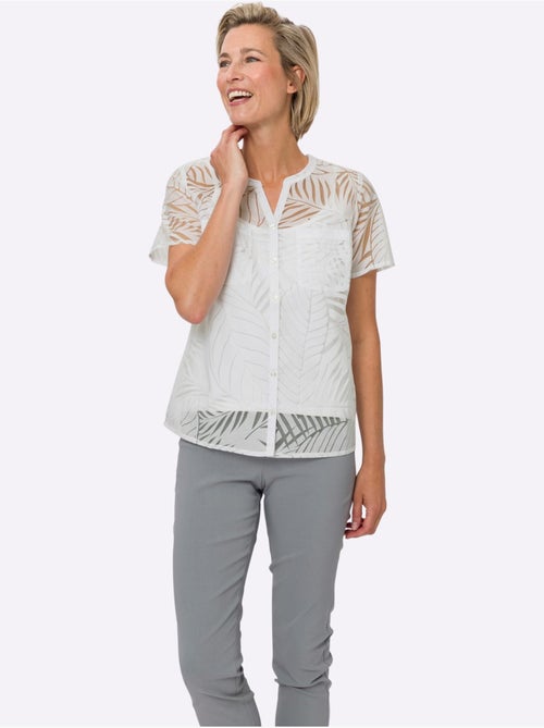Chemisier à Manches Courtes Superbe Qualité Dévorée - Taille Standard - Moda Vilona - Kiabi