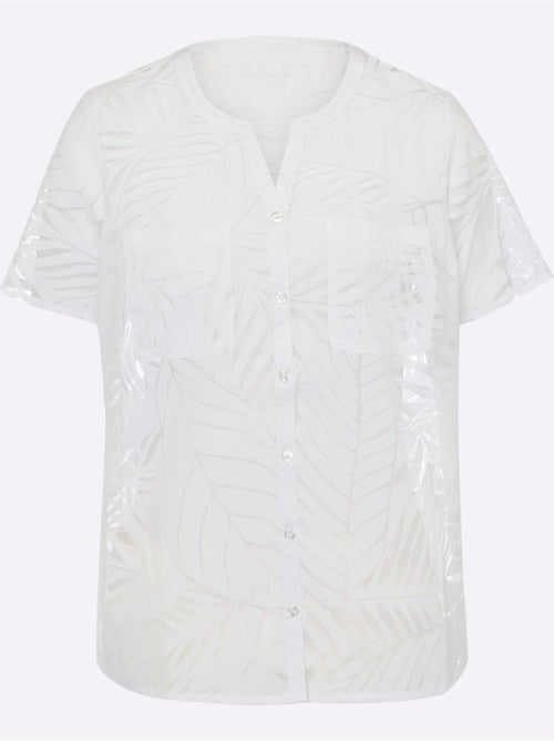 Chemisier à Manches Courtes Superbe Qualité Dévorée - Taille Standard - Moda Vilona - Kiabi