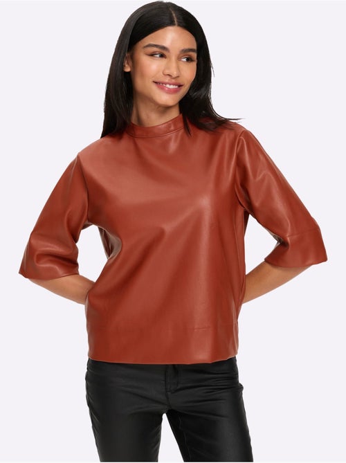 Chemisier à Manches Courtes Synthétique Joliment Brillant - Taille Standard - Helline - Kiabi Chemisier à Manches Courtes Synthétique Joliment Brillant - Taille Standard - Helline - Kiabi