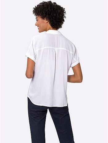 Chemisier à Manches Courtes Viscose Douce Et Fluide - Taille Standard - Moda Vilona