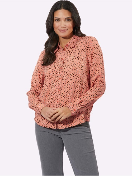 Chemisier à manches longues avec col chemise et motif minimaliste - Taille standard - Moda Vilona - Kiabi Chemisier à manches longues avec col chemise et motif minimaliste - Taille standard - Moda Vilona - Kiabi