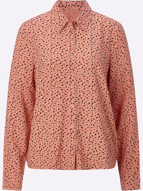 Chemisier à manches longues avec col chemise et motif minimaliste - Taille standard - Moda Vilona - Kiabi Chemisier à manches longues avec col chemise et motif minimaliste - Taille standard - Moda Vilona - Kiabi