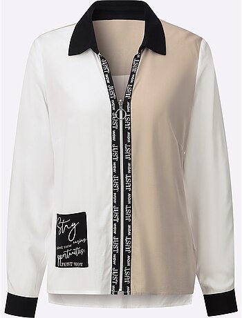 Chemisier à Manches Longues Col Chemise Ouvert - Taille Standard - Witt