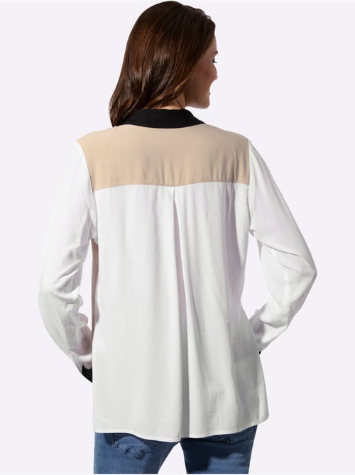 Chemisier à Manches Longues Col Chemise Ouvert - Taille Standard - Witt - Kiabi