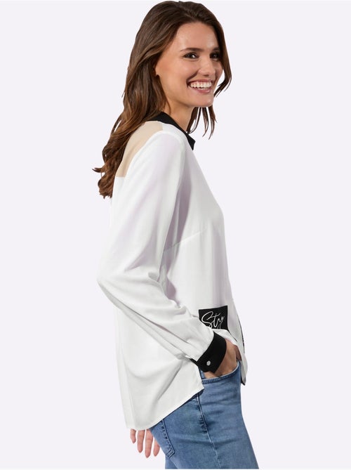 Chemisier à Manches Longues Col Chemise Ouvert - Taille Standard - Witt - Kiabi