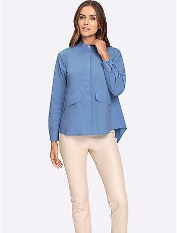 Chemisier à Manches Longues Col Montant - Taille Standard - helline