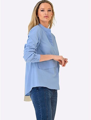 Chemisier à Manches Longues Col Montant - Taille Standard - helline