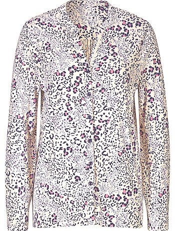 Chemisier à Manches Longues Joli Motif Léopard - Taille Standard - helline