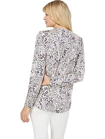 Chemisier à Manches Longues Joli Motif Léopard - Taille Standard - helline