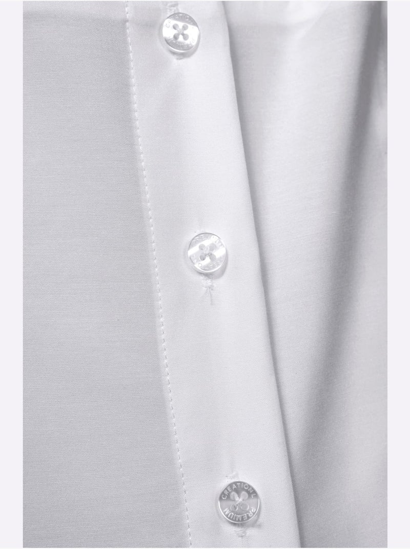 Chemisier à Manches Longues Mélange De Soie De Qualité - Taille Standard - Helline Blanc - Kiabi