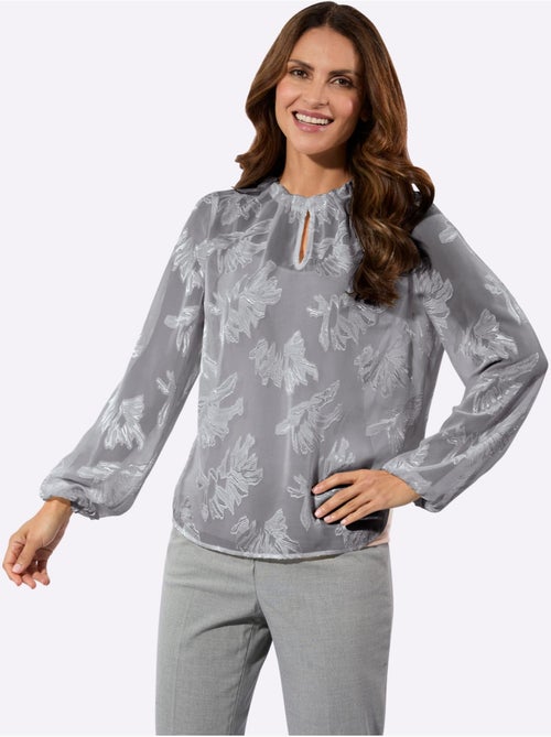 Chemisier à Manches Longues Motif Jacquard Original - Taille Standard - Witt - Kiabi