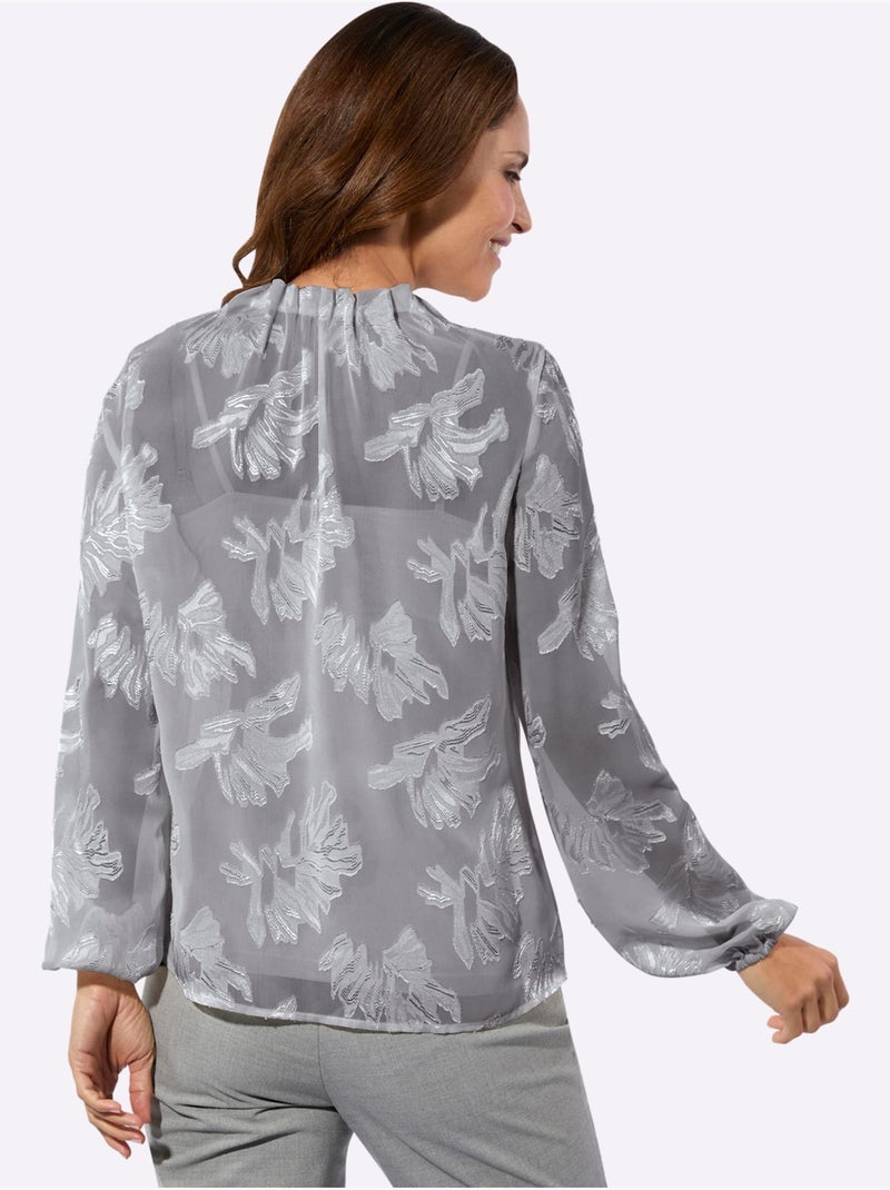 Chemisier à Manches Longues Motif Jacquard Original - Taille Standard - Witt Gris foncé - Kiabi