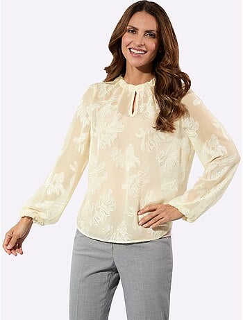 Chemisier à Manches Longues Motif Jacquard Original - Taille Standard - Witt