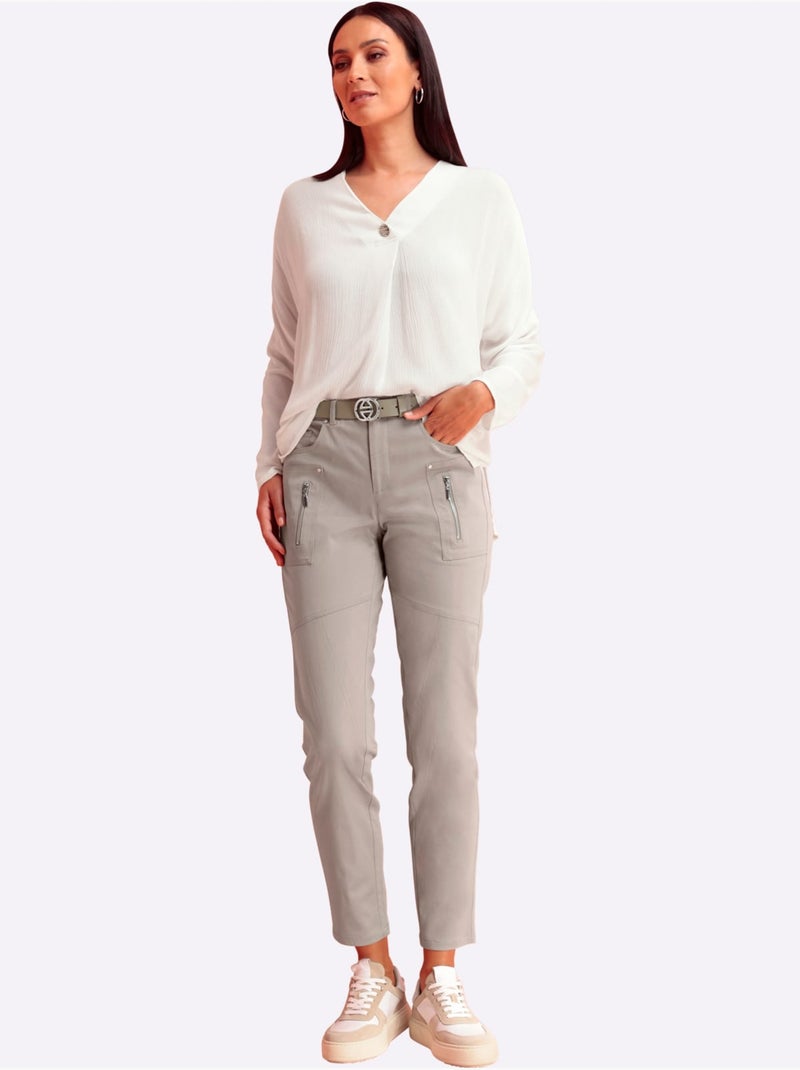 Chemisier à Manches Longues Pure Viscose - Taille Standard - helline Ecru - Kiabi