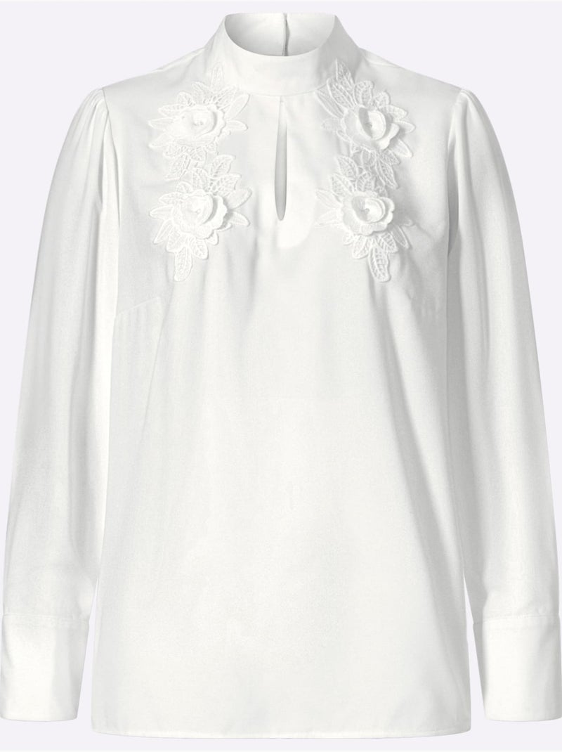 Chemisier à Manches Longues Qualité Crêpe - Taille Standard - Witt Ecru - Kiabi