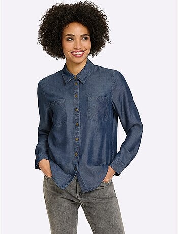 Chemisier à Manches Longues Qualité Denim - Taille Standard - Helline