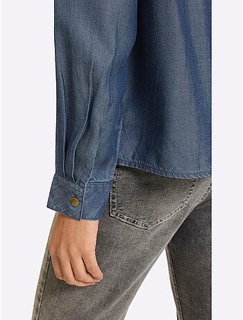 Chemisier à Manches Longues Qualité Denim - Taille Standard - Helline
