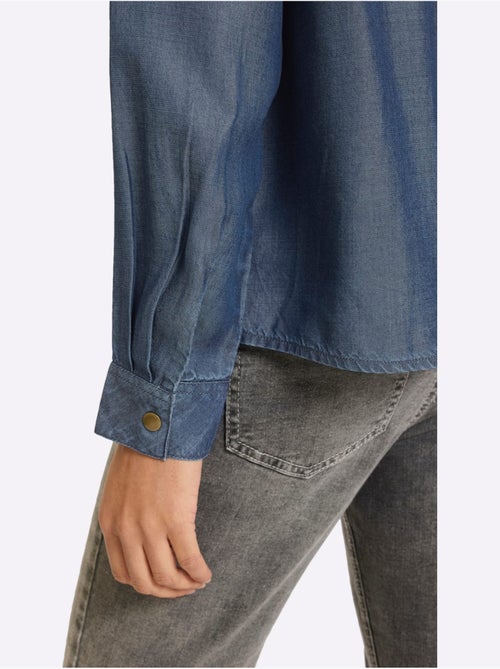 Chemisier à Manches Longues Qualité Denim - Taille Standard - Helline - Kiabi Chemisier à Manches Longues Qualité Denim - Taille Standard - Helline - Kiabi