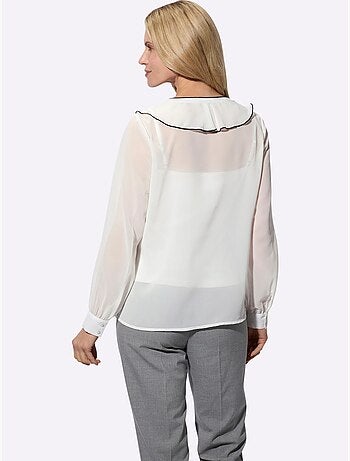 Chemisier à Manches Longues Volants à L'encolure - Taille Standard - Moda Vilona - Lot de 2