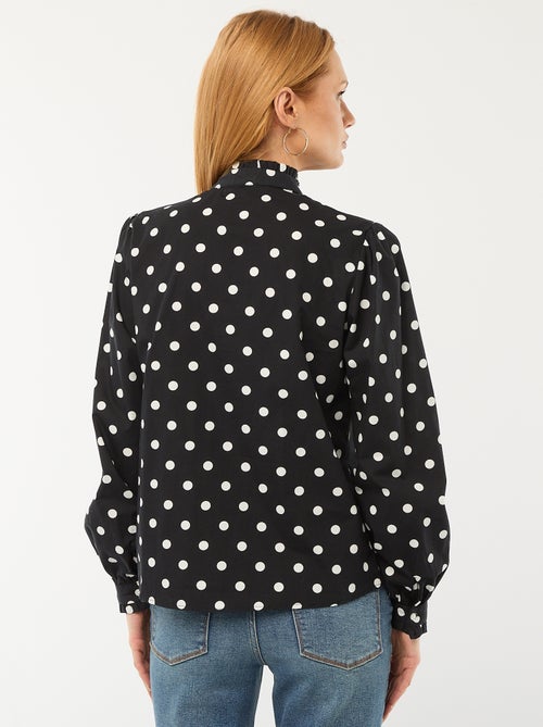 Chemisier à motif avec bouton fantaisie au col - Kiabi