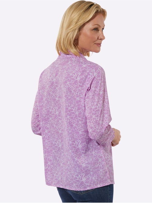 Chemisier à motif floral en polyester recyclé avec fente et manches 3/4 - Taille standard - Witt - Kiabi Chemisier à motif floral en polyester recyclé avec fente et manches 3/4 - Taille standard - Witt - Kiabi