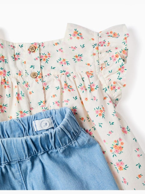 Chemisier à motif floral et short en jean - Kiabi Chemisier à motif floral et short en jean - Kiabi